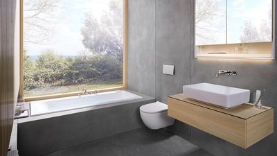 Ein saniertes Bad mit Goldakzenten