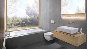 Ein saniertes Bad mit Goldakzenten